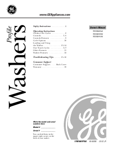 Manual GE WNSB8060B9WW Washing Machine