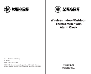 Handleiding Meade TE109NL-M Weerstation