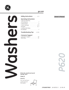 Manual de uso GE EWA5600G0WW Lavadora