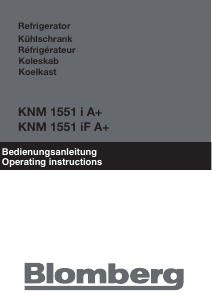 Руководство Blomberg KNM 1551 iF Холодильник