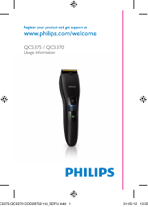 Kullanım kılavuzu Philips QC5370 Saç kesme makinesi