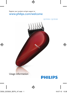 Наръчник Philips QC5550 Машинка за подстригване