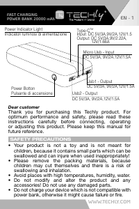 Manual Techly I-CHARGE-2000020W Portable Charger