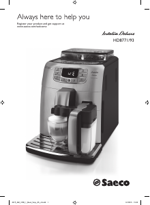Manual Saeco HD8771 Intelia Deluxe Coffee Machine