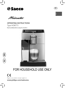 Manual Saeco HD8773 Minuto Coffee Machine