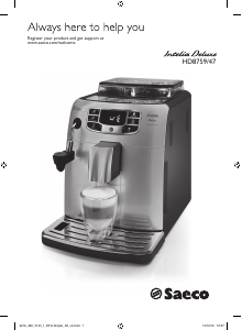 Manual Saeco HD8759 Intelia Deluxe Coffee Machine