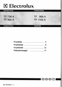 Bruksanvisning Electrolux TF965A Frys