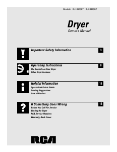Handleiding RCA BJLR473ET0WW Wasdroger