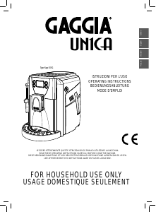 Mode d’emploi Gaggia RI9933 Unica Cafetière