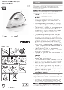 Manual de uso Philips GC150 Plancha