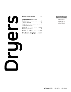 Manual de uso GE DISR333FC4WW Secadora