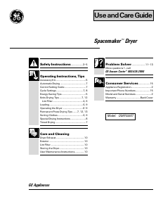 Manual GE DSKP233ETDWB Dryer