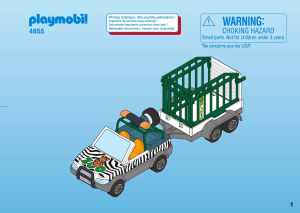 Handleiding Playmobil set 4855 Zoo Dierentransport met aanhanger