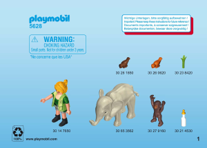 Mode d’emploi Playmobil set 5628 Zoo Valisette safari