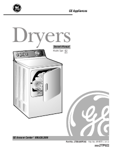 Manual GE DWSR473GV0WW Dryer