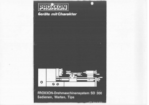 Bedienungsanleitung Proxxon SD 300 Drehbank