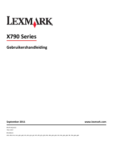 Handleiding Lexmark X792de Multifunctional printer