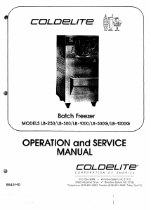 Manual Coldelite LB-250 Freezer