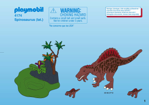 Bruksanvisning Playmobil set 4174 Adventure Spinosaurus med dino boet