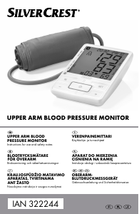 Priročnik SilverCrest IAN 322244 Merilnik krvnega tlaka