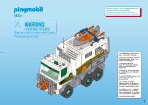 Mode d’emploi Playmobil set 4839 Adventure Camion des aventuriers