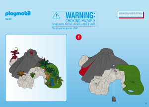 Manual Playmobil set 5230 Adventure Volcano with tyrannosaurus