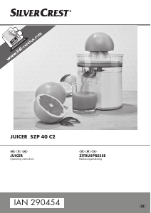 Manual SilverCrest IAN 290454 Citrus Juicer