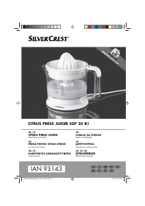 Manual SilverCrest IAN 93143 Storcator citrice