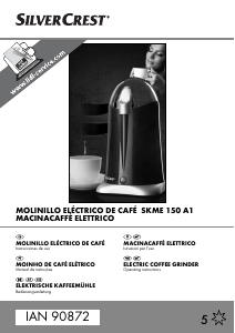 Manual SilverCrest IAN 90872 Moinho de café