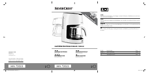 Mode d’emploi SilverCrest IAN 72023 Cafetière