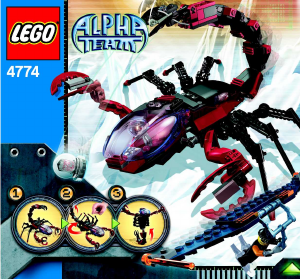 Bruksanvisning Lego set 4774 Alpha Team Scorpion bärraket