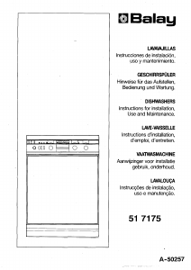 Mode d’emploi Balay V4520 Lave-vaisselle