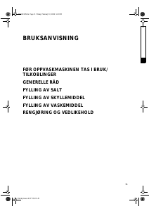 Bruksanvisning Bauknecht GSFH 1780 WS Oppvaskmaskin