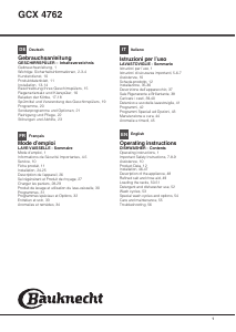Manuale Bauknecht GCX 4762 Lavastoviglie