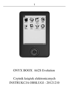 Instrukcja Onyx A62S BOOX E-Czytnik