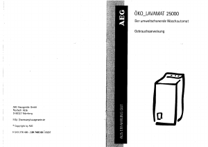 Bedienungsanleitung AEG LAV25000 Waschmaschine