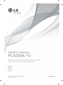 Manuale LG 50PM6700 Plasma televisore