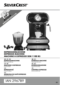 Manual SilverCrest IAN 296789 Máquina de café expresso