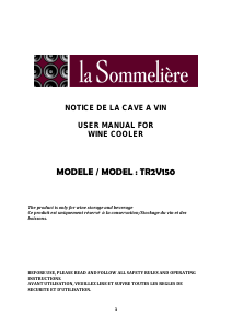 Mode d’emploi La Sommelière TR2V150 Cave à vin