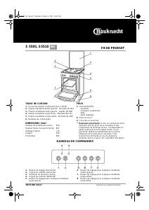 Mode d’emploi Bauknecht S 5505 WS Cuisinière