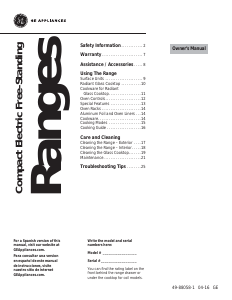 Manual de uso GE JA624RN1SS Cocina