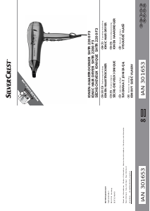 Manuál SilverCrest IAN 301653 Vlasový vysoušeč