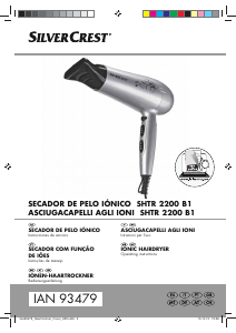 Manual SilverCrest IAN 93479 Secador de cabelo