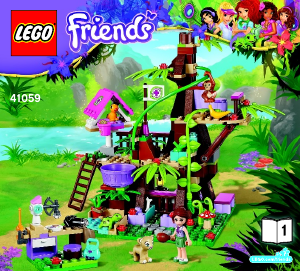 Handleiding Lego set 41059 Friends Jungleboom schuilplaats