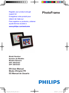 Manual Philips SPF3007D Digital Photo Frame