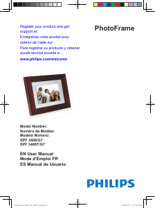 Manual Philips SPF3408T Digital Photo Frame