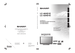 Bruksanvisning Sharp AQUOS LC-52HD1E LCD TV