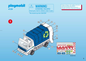 Manual Playmobil set 4129 Cityservice Recycling truck with flashing light