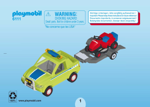 Manual de uso Playmobil set 6111 Cityservice Cortacesped con coche de remolque