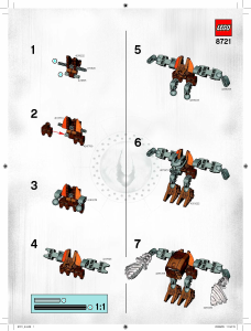 Rokasgrāmata Lego set 8721 Bionicle Velika